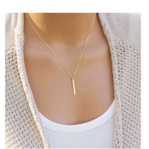 1” Gold Plated Bar Pendant
